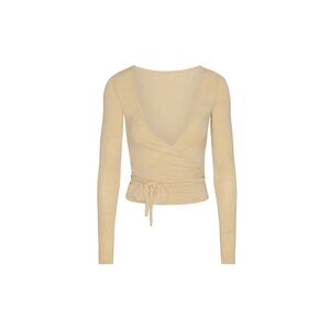 Beige Ballet Wrap Blouse